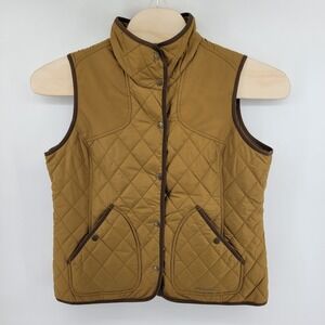 Eddie Bauer Sport Shop Quilted Vest Womens TXL Brown Snap Front Pockets